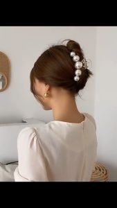 F4 Jepit Rambut Mutiara 10cm Jedai Salon Korea JUMBO Kualitas SUPER Pearl Hair Claw Clips HCT010