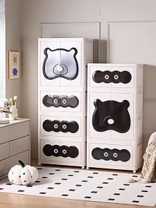 Corner box ตู้เสื้อผ้าพับได้ ตู้อเนกประสงค์ มีล้อเลื่อน ตู้จัดระเบียบของ 5/4/3ชั้น ตู้เก็บของ ลิ้นชักขนาดใหญ่ วางซ้อนได้สูง ชั้นความจุขนาดใหญ่