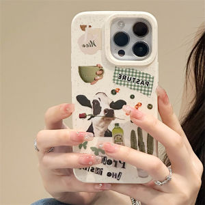 Cow Cactus Casing For iPhone 16 15 13 12 11 14 7Plus XR X 12 13 14 Pro Max 12 13 Pro 15 Pro Max 14 7 8 6s 6 Plus XS Max SE 2020 16 Pro Max Phone case With Lanyard เคสนิ่มcaseเคสโทรศัพท์ซิลิโคนกันกระอ่อนข้าวสาลีย่อยสลายได้เป็นมิตรกับสิ่งแวดล้อ