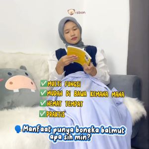 Balmut Bantal Selimut Motif Hippo Warna Purple traveling anak bayi bahan premium by Istana Boneka