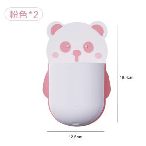 ตู้เสื้อผ้าแบบติดผนังสำหรับห้องน้ำ ชั้นวางของพลาสติก ไม่ต้องเจาะ กระต่ายแพนด้า ที่วางยาสีฟัน ที่วางแปรงสีฟัน สำหรับห้องน้ำ