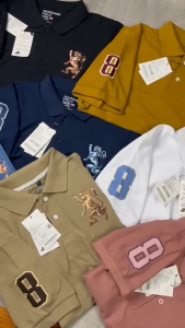 Rahasia-Kemeja POLO Sutra Es Pria Musim Panas Kemeja Kerah Bahan Katun Penyerap Keringat