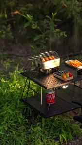 CAMPINGMOOM Outdoor Fried Nets and Baskets Camping folding 304 Stainless Steel Fried French Fries picnic Lunch Boxes S-1218