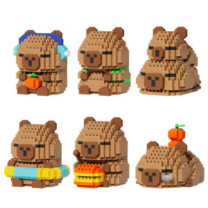 New Capigui Pig Micro-Part Building Blocks Educational Toys Cute Swimming Ring Capybar Educational Casual Gifts
