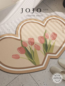 Mr. Grocerys Anti-Slip Wear-Resistant Silicon Dendroid Bathroom Mat Quick-Drying Absorbent Floor Rug Country Style Door Hall