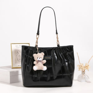 Candy&Kenny Commuter Tote Bag Womens Large Capacity Handbag Single Shoulder Bag for Class Fashionable Soft PU Leather