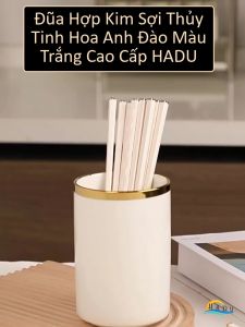 [5 Đôi] Đũa Ăn Cơm Họa Tiết Hoa Anh Đào Nhật Bản HADU Đũa Hợp Kim Chống Mốc Chống Trơn An Toàn Cho Máy Rửa Bát Sang Trọng