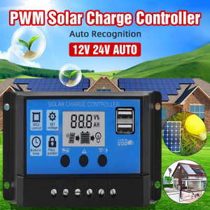Melo home 10A/30A Solar Charge Controller 12V/24V Battery Regulator Solar Panel Controller LCD Display