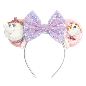 Disney Mrs.Potts and Chip Headbands for Girls Anime Teapot Ears Hair Accessories Women Cartoon Cup HairbandS Kids Belle Headwear