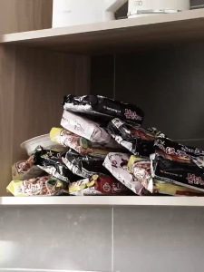 Vertical Pull-Out Storage Box | Space-Saving Organizer for Instant Noodles & Snacks