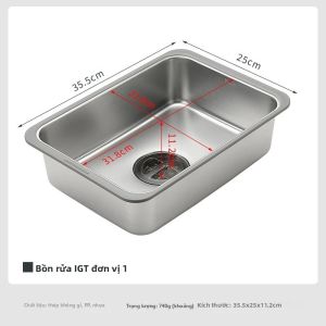 Campingmoon | CAMPINGMOON CK-26 IGT Chậu Rửa Đơn Dành Cho Cắm Trại Chậu Rửa Chén Và Trữ Nước Đa Chức Năng Bằng Thép Không Gỉ 304