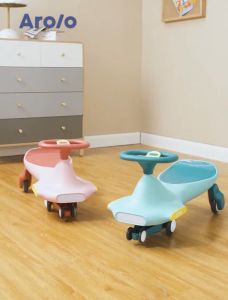 SG Stock - SG Stock - Arolo High strength & bearing capacity Swing Twist Car six-wheeled design for Outdoor Ride On for Kids 3 Years and Up New Design Swing Car with Flashing Wheels and Music Wiggle Car Ride On Toy Birthday Gifts Christmas Gift for Kids