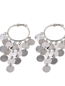 Fashionable Long Tassel Earrings Glittering Sequins Large Circle Trendy Womens Jewelry Ear Decorations Elegant Atmosphere