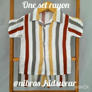 Setelan Anak Rayon Premium Lengan Pendek | Baju Piyama Balita Laki-Laki Perempuan Usia 1-5 Tahun