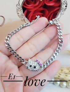 Gelang Free Cincin Anak Perempuan Motif Hello Kitty Silver Terbaru 601b