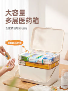 Large Capacity Multi-Layer Home Medicine Box Portable Classification Storage Organizer Easy to Carry Family First Aid Kit