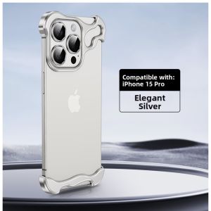 BOSKJUE | Anti-Shock Metal Corner Pad Phone Case for iPhone 15 Pro Max 14 Plus 13