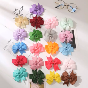 20 40 Pcs/Set Colorful Ribbon Bow Cute Girls Hairpins Kids Baby Girls Hair Bow Clips Accessories Headwear