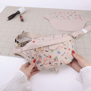 Street Trend Shell Shape DIY Handmade ทอผ้าคู่ Tattoo กระเป๋าหนังสังเคราะห์นุ่มปิดซิปขนาดกลาง