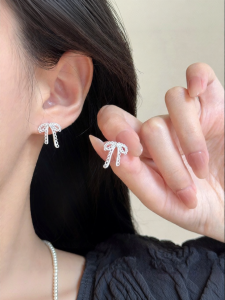 YUCOO | Lace Bow Sterling Silver 925 Earrings