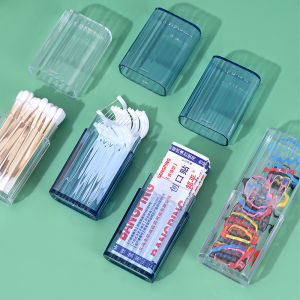 Portable Transparent Mini Storage Box Travel Toothpick Cotton Swab Box Simple Small Object Band-aid Classification Finishing Box