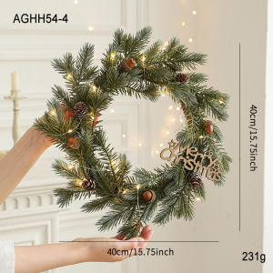 Handmade Christmas Decorative Door Hanging Bell Wreath with Red Fruit New 2025 Christmas Festival Supplies Gifts