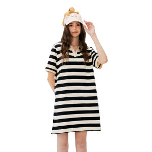 Stylish Comfortable Striped Short Sleeve Dress
