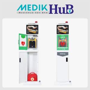 Video AED Cabinet For Emergency Medical Supplies Water Proof Stainless Steel Wall Mount