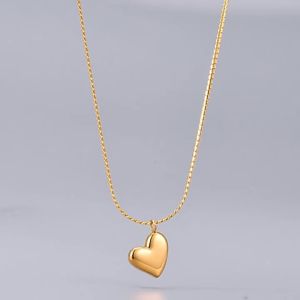  New Fashion Heart Pendant Necklace For Women Stainless Steel Luxury 18K Gold Plated Necklace Jewelry Gifts