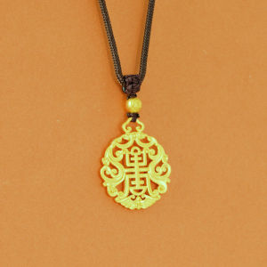 Chow Sang Sang 周生生 Cultural Blessing The Oriental 999.9 24K Pure Gold Price-by-Weight Gold Dragons and Longevity Necklace for Men and Women 93472Z