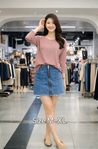 Stella Fashion Women loose t-shirt Round Neck Plain Long Sleeve Modal Blouse Muslimah Plus Size Bottoming Shirt 莫代尔长袖打底衫