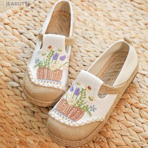 jeagutt | Embroidered Folk Style Low Cut Slip-On Shoes For Women
