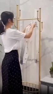 Ekohouse ที่แขวนหมวก กว้าง 60/80/100 ซม. เสาไม้แขวนสูท ที่แขวนผ้า ที่แขวนกระเป๋า ราวตากผ้าอเนกประสงค์ ราวตากผ้าเหล็ก