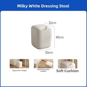 Creamy Style Simple Vanity Table with Mirror