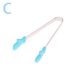 EELHOE | New Mini Silicone Food Clips Stainless Steel Handle Palm Stainless Steel Lovely Antiskid Snacks Tweezers Not Nirty HToolsAcc