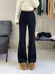 กางเกงขายาวทรงหลวมเอวสูงสำหรับผู้หญิงไซส์ใหญ่ ทรงหลวม สไตล์เกาหลี ทรงหลวม กางเกงขายาวทรงหลวมสีดำ ทรงหลวม สำหรับผู้หญิง