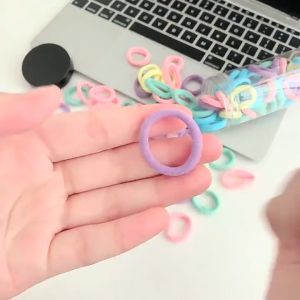 GUK Ikat Rambut Wanita Anak Set 100pcs Box Tali Ikat Rambut Karet Elastis Polos Warna Warni Import Fashion Korea Wanita A1 COD