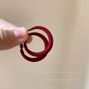 Ankela Red Flocking Earrings Vintage Court Style Womens Aesthetic Circle Earring Fresh out Fashion Jewelry Accessories