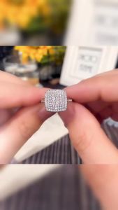 Huitan Bling Bling Cubic Zirconia Rings for Women Fashion Square Shaped Luxury Female Accessories Party Versatile Trendy Jewelry