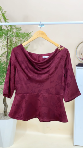 Áo kiểu thiết kế sang trọng thời trang với chất liệu Gấm lụa hoa Ngọc Lan tinh tế trang nhã AN4L1073 Thời trang Thiều Hoa