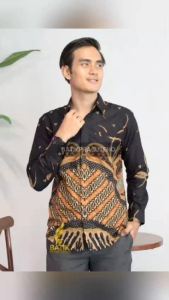 Batik Prabuseno Motif Pevita Kemeja Pria Lengan Panjang Size Slimfit Katun Printing Lapis Furing Erro Handmade Kualitas Premium Jumbo Modern Halus Adem dan Nyaman Atasan Cowok Pakaian Kerja Formal Kantor