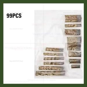 99 Pcs Titanium Drill Bit Set 1.5mm 10mm High-Speed Steel for Steel Wood Plastic Metal Copper Aluminum with Storage Case