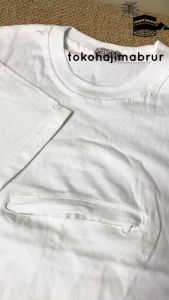 Kaos Oblong Pendek Haji Umroh Kantong Depan Ardha Exclusive Putih Polos