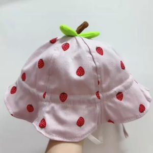 Nón tai bèo trái dâu cho bé gái 6-24 tháng nón rộng vành che nắng cho bé gái cực dễ thương