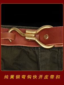 Pure Brass Hook Quick-Opening Belt Buckle Pure Copper Belt Buckle DIY Mens Fashion Casual Denim Stylish Glossy