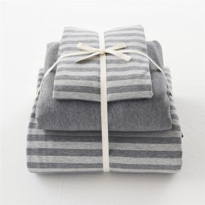 Non-Printed Tianzhu Cotton Four-Piece Set Japanese Minimalist Good Cotton Knitted Cotton Fitted Sheet and Bed Sheet Quilt Cover Bedding Three-Piece Set