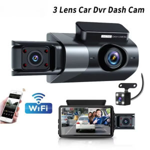 EKLEVA WIFI Car Dash Dashcam HD 1080P Cam Black Box 3 Channel Dvr with WiFi Parking Video Reversing Image  Car Camera Video Recorder