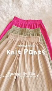 Korean Pants - Celana Kulot Knit Rib Panjang - Knit Pants - Loose Pants Highwaist Kulot Panjang Basic Strech Premium Korean - Celana Anti Kusut - Pants Ironless