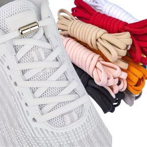 Elastic No-Tie Shoelaces | Semi-Circular Design with Metal Lock Lazy Laces for Adults & Sneakers