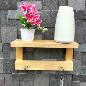 Gantungan baju dan rak minyak wangi|Rak Dinding Gantungan Kunci Jati Belanda